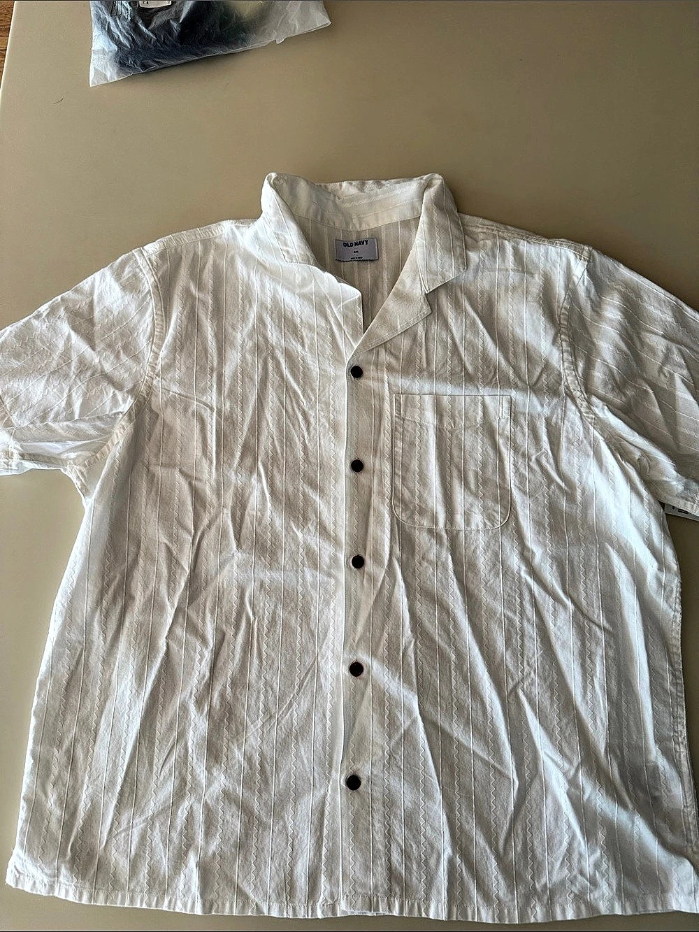 Old Navy Textured Button Down Shirt in White XXL NWT